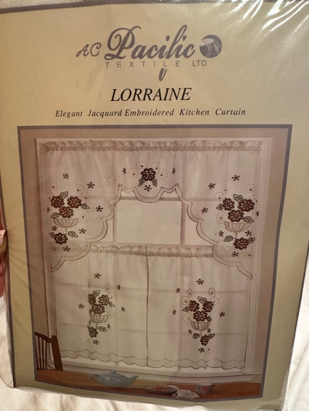 AC Pacific embroidered kitchen curtains